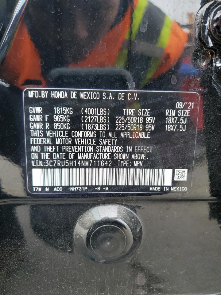 2022 HONDA HR-V SPORT VIN:3CZRU5H14NM711642