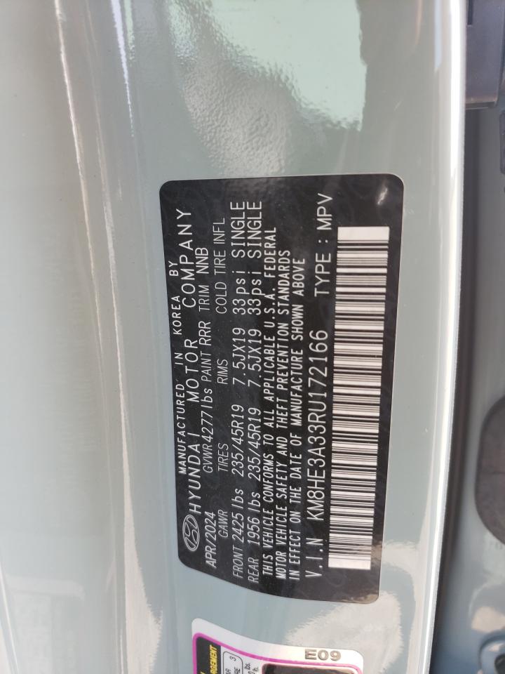 2024 HYUNDAI KONA LIMITED VIN:KM8HE3A33RU172166