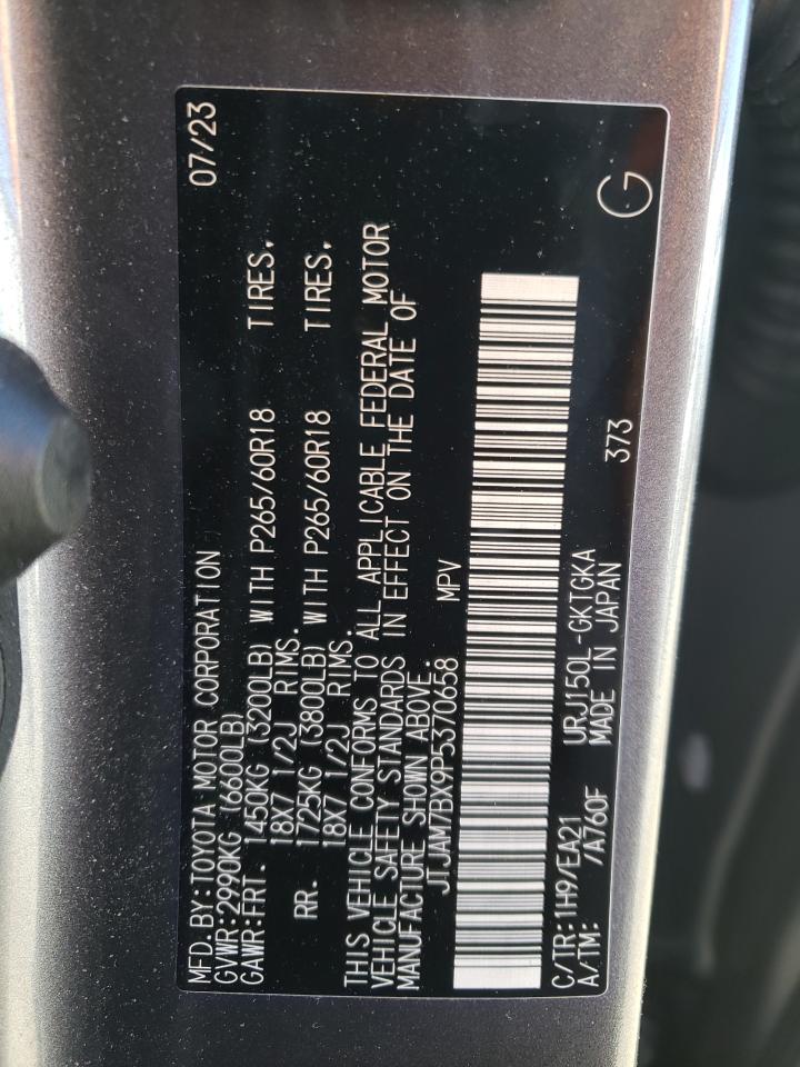 2023 LEXUS GX 460 VIN:JTJAM7BX9P5370658