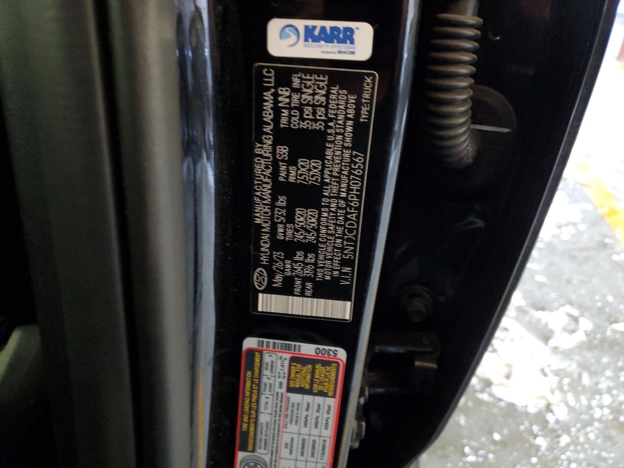 2023 HYUNDAI SANTA CRUZ NIGHT VIN:5NTJCDAF6PH076567