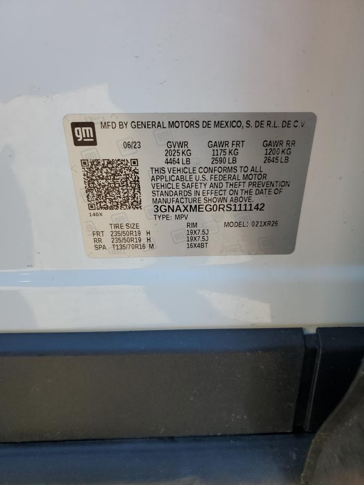 2024 CHEVROLET EQUINOX RS VIN:3GNAXMEG0RS111142