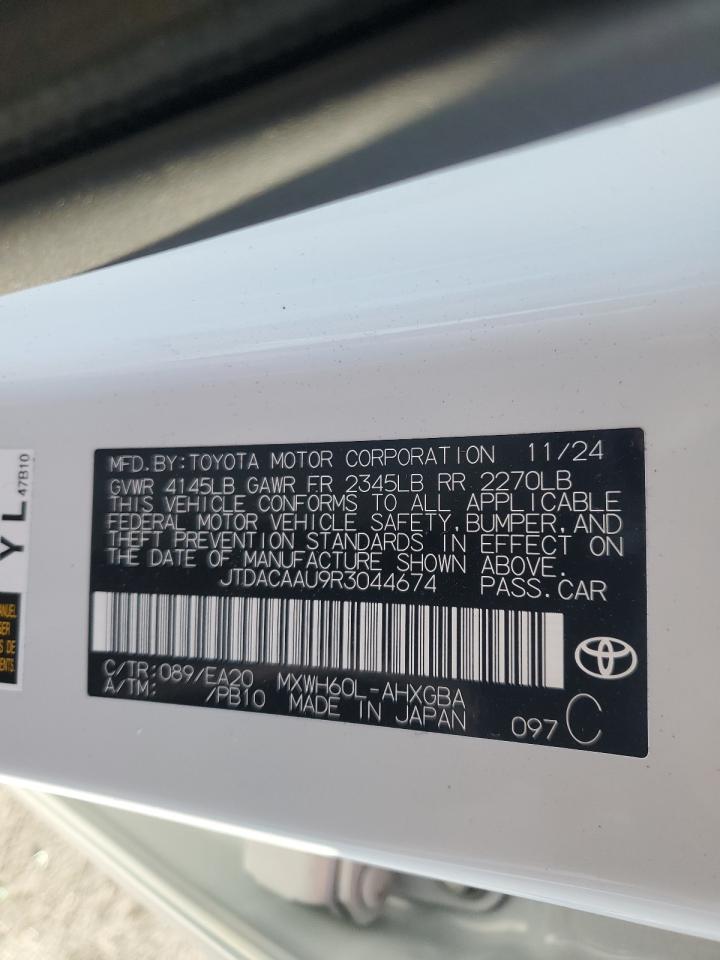 2024 TOYOTA PRIUS LE VIN:JTDACAAU9R3044674
