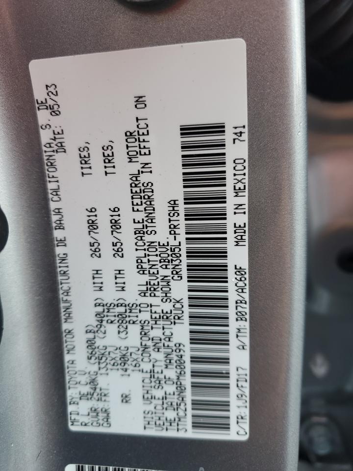 2023 TOYOTA TACOMA DOUBLE CAB VIN:3TMCZ5AN0PM600499