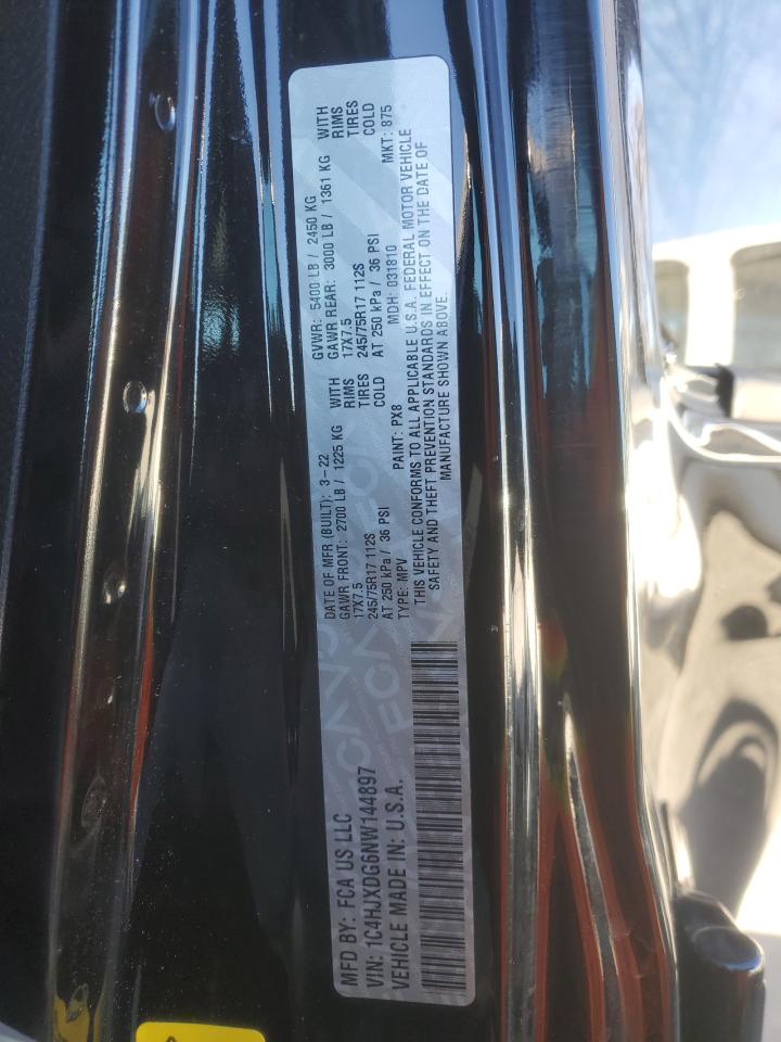 2022 JEEP WRANGLER UNLIMITED SPORT VIN:1C4HJXDG6NW144897