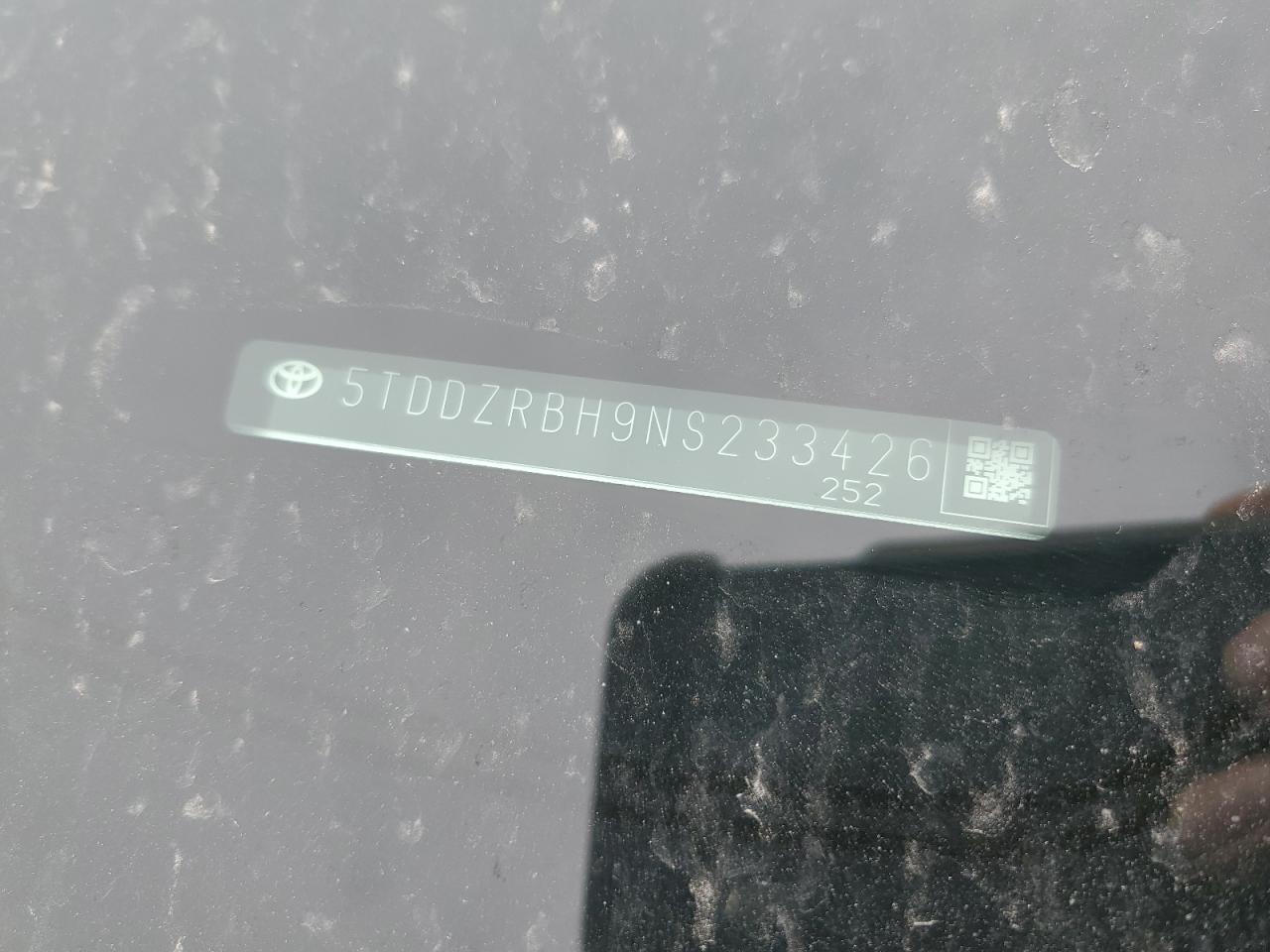 2022 TOYOTA HIGHLANDER LIMITED VIN:5TDDZRBH9NS233426