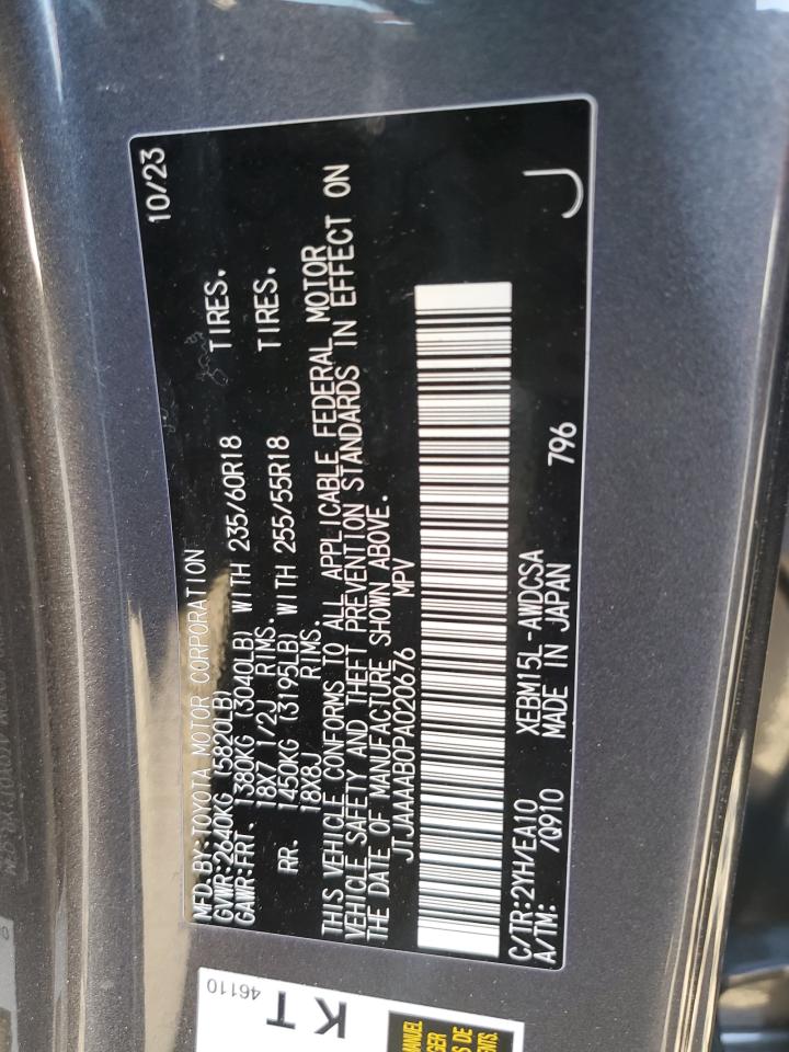 2023 LEXUS RZ 450E VIN:JTJAAAAB0PA020676