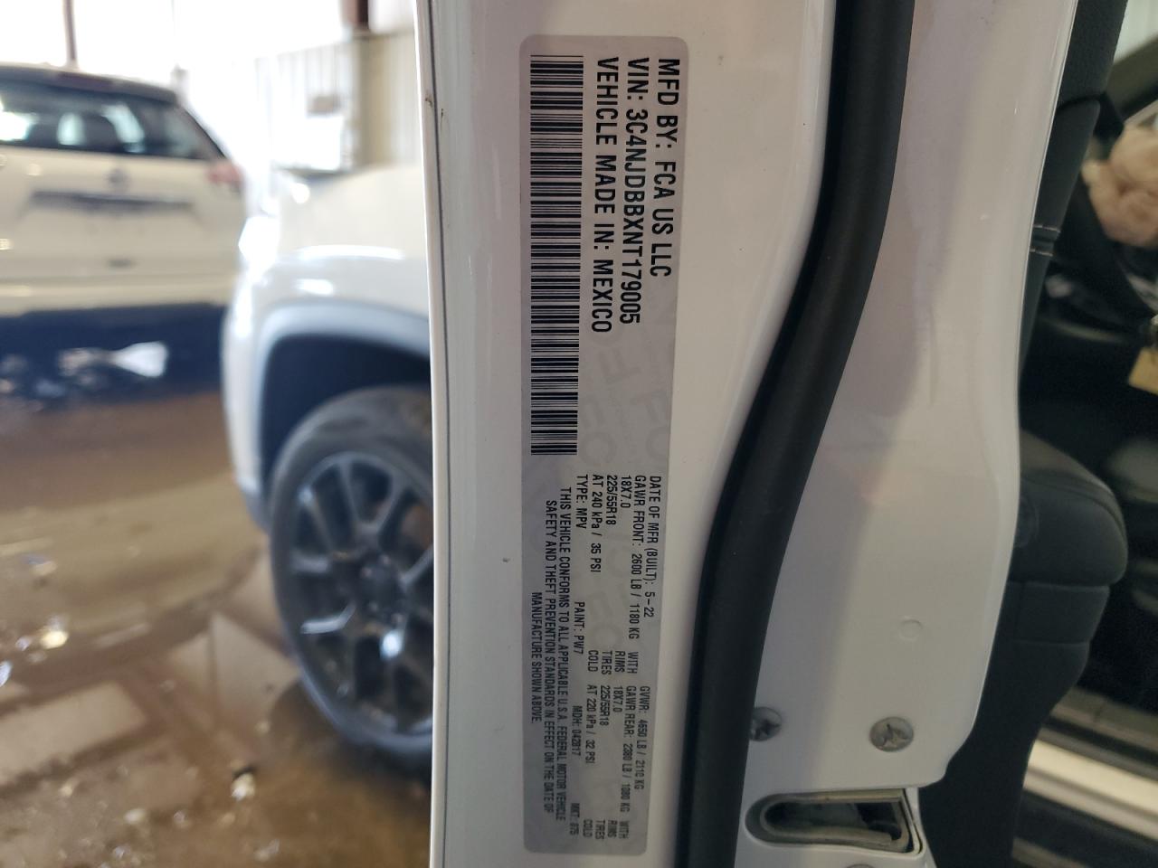2022 JEEP COMPASS LATITUDE VIN:3C4NJDBBXNT179005