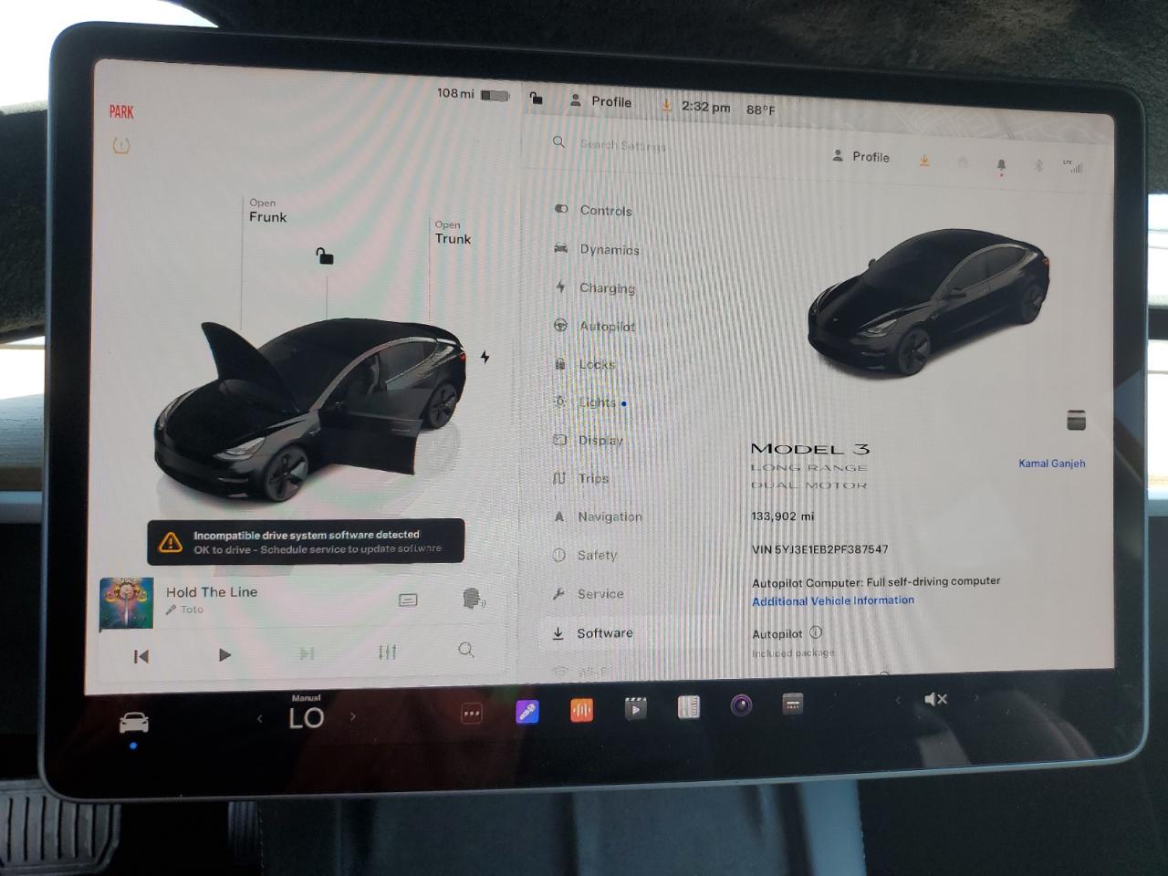 2023 TESLA MODEL 3 VIN:5YJ3E1EB2PF387547