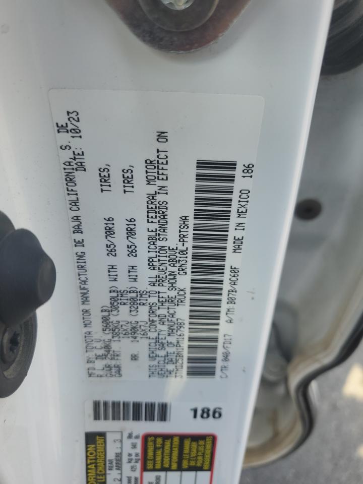 2023 TOYOTA TACOMA DOUBLE CAB VIN:3TMDZ5BN1PM167987