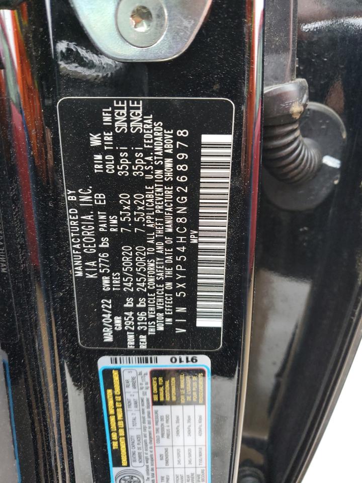 2022 KIA TELLURIDE SX VIN:5XYP54HC8NG268978