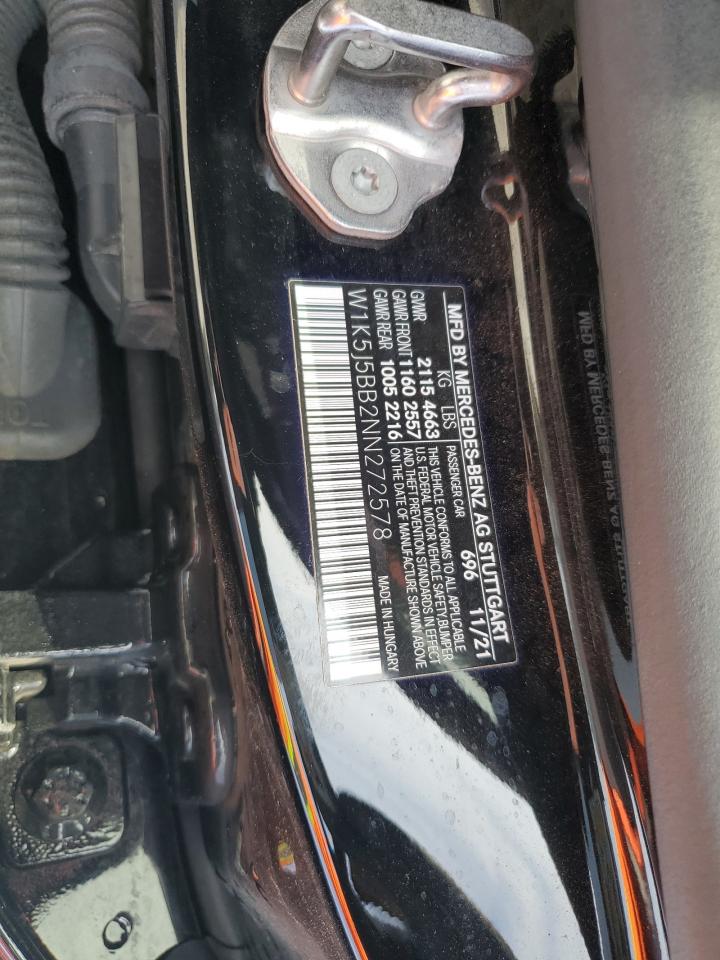 2022 MERCEDES-BENZ CLA AMG 35 4MATIC VIN:W1K5J5BB2NN272578