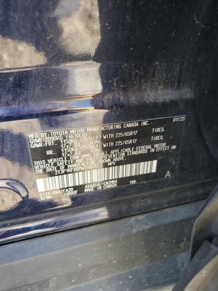 2023 TOYOTA RAV4 XLE VIN:2T3P1RFV6PW350032