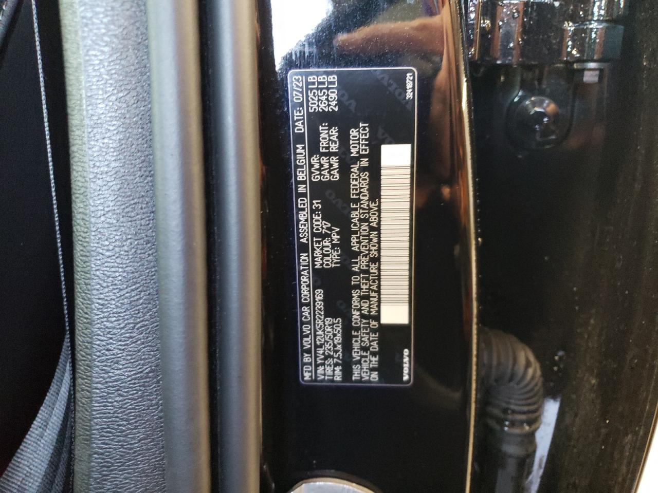 2024 VOLVO XC40 CORE VIN:YV4L12UK5R2239169