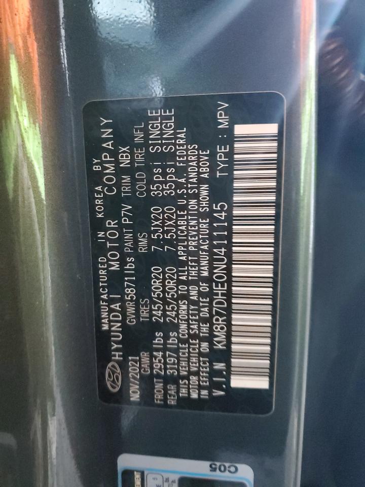 2022 HYUNDAI PALISADE CALLIGRAPHY VIN:KM8R7DHE0NU411145