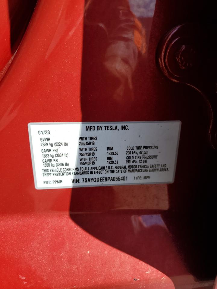 2023 TESLA MODEL Y VIN:7SAYGDEE8PA055401