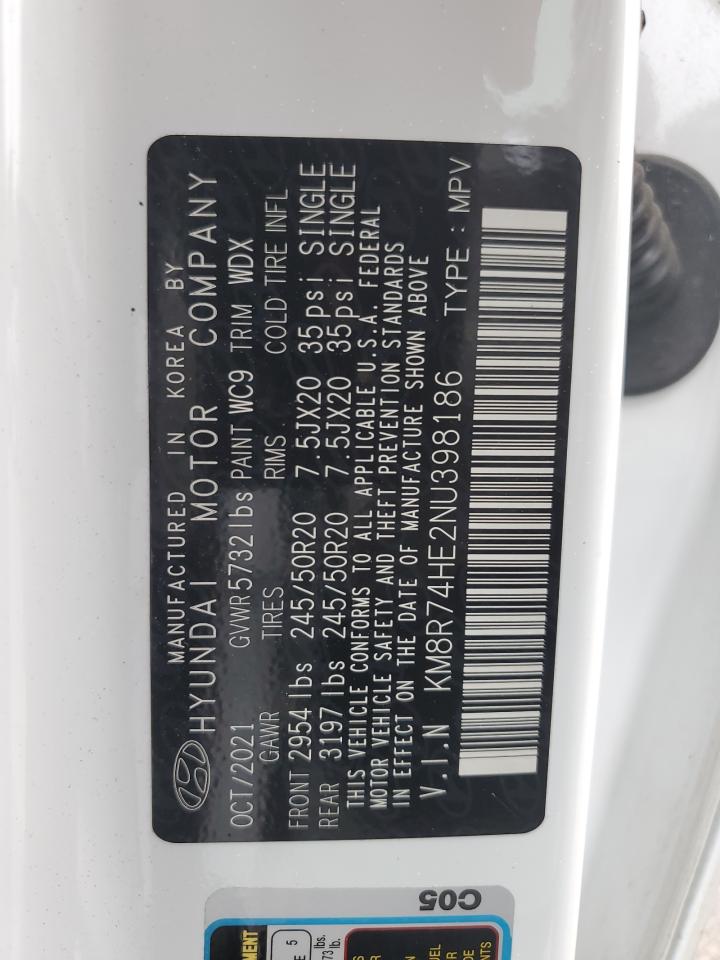 2022 HYUNDAI PALISADE CALLIGRAPHY VIN:KM8R74HE2NU398186