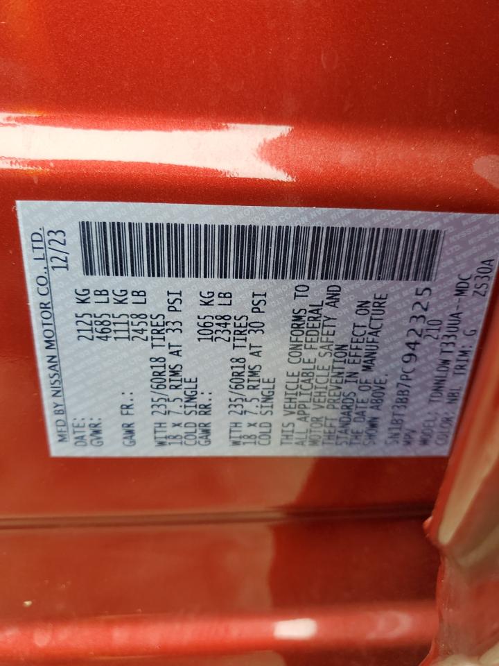 2023 NISSAN ROGUE SV VIN:5N1BT3BB7PC942325