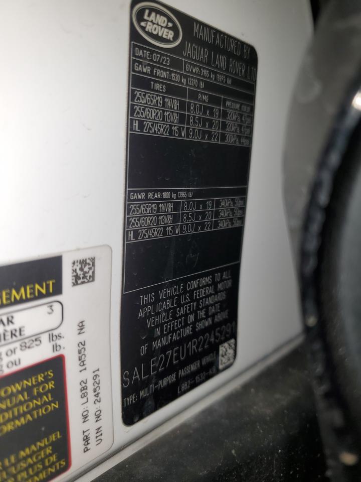 2024 LAND ROVER DEFENDER 110 X-DYNAMIC SE VIN:SALE27EU1R2245291