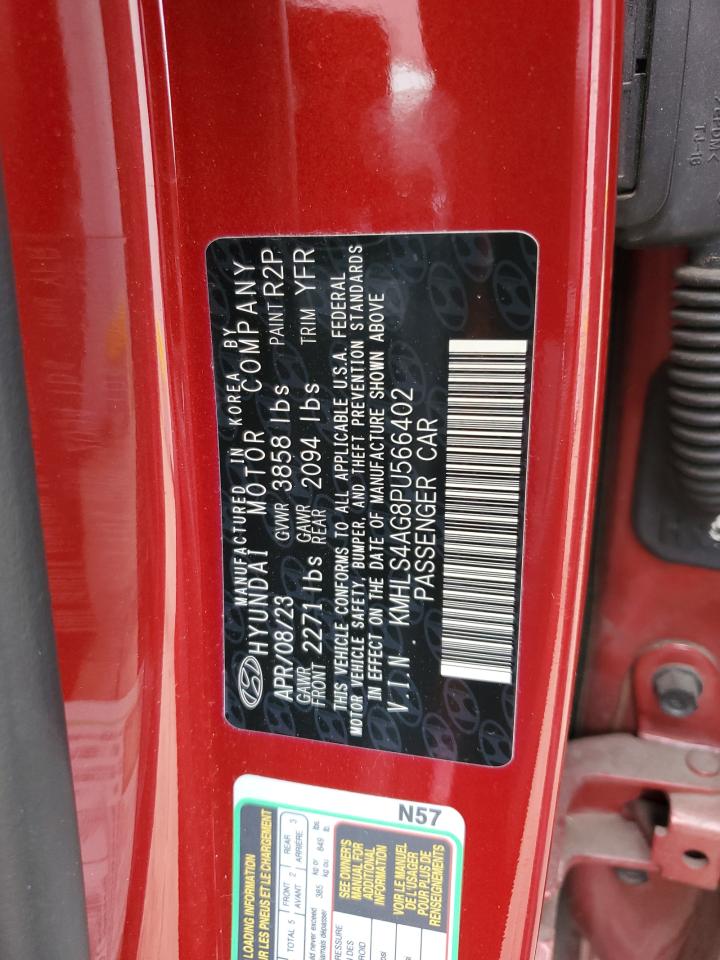 2023 HYUNDAI ELANTRA SEL VIN:KMHLS4AG8PU566402