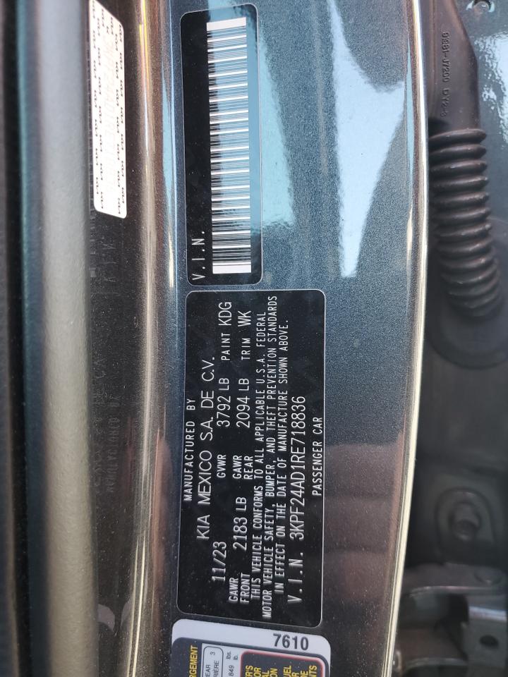 2024 KIA FORTE LX VIN:3KPF24AD1RE718836