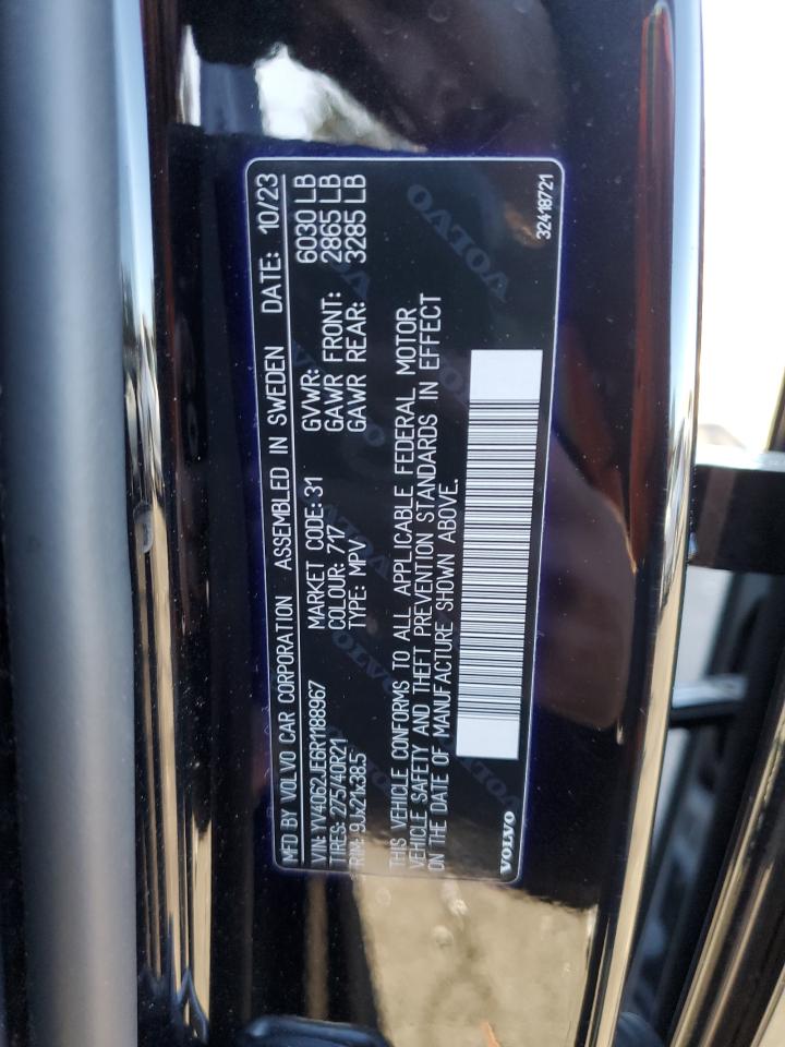 2024 VOLVO XC90 PLUS VIN:YV4062JE6R1188967