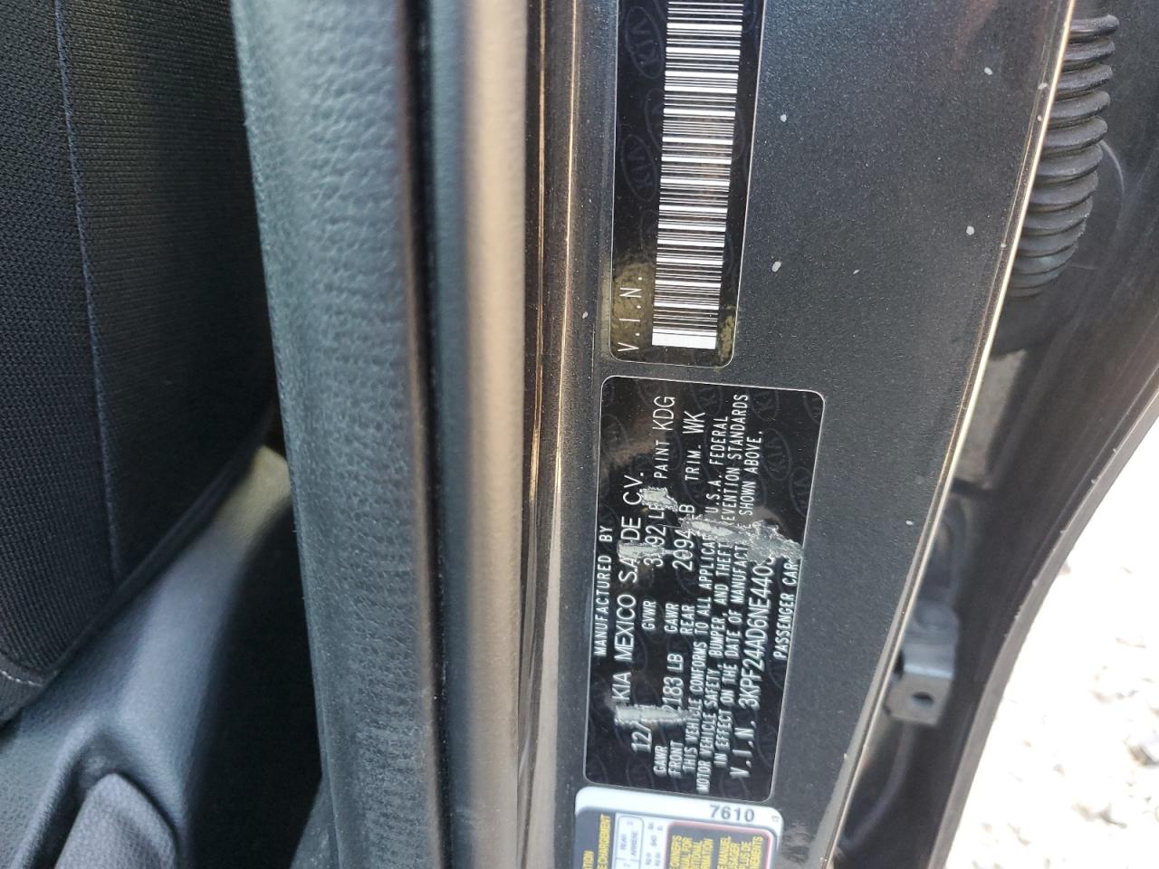 2022 KIA FORTE FE VIN:3KPF24AD6NE440347
