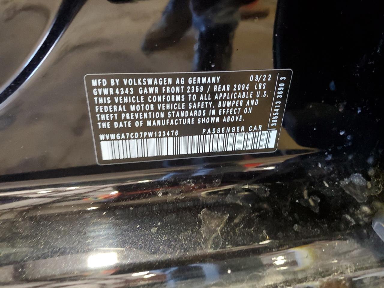 2023 VOLKSWAGEN GTI S VIN:WVWGA7CD7PW133476