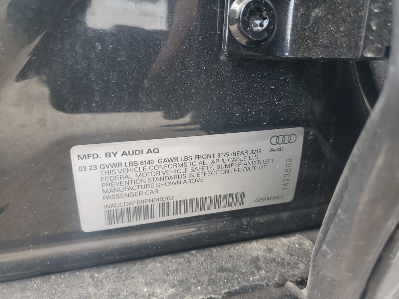 2023 AUDI A8 L VIN:WAULDAF88PN010368