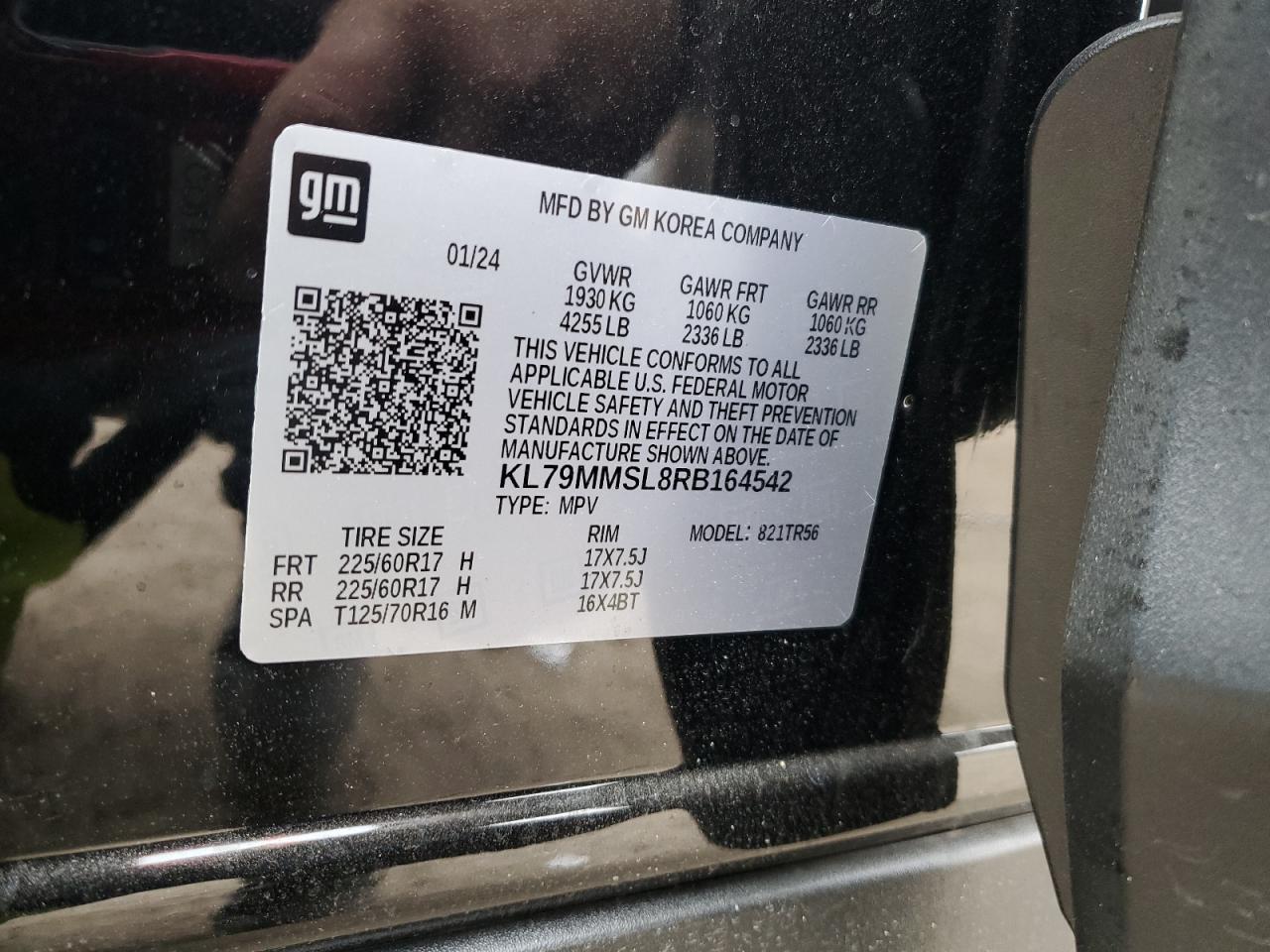 2024 CHEVROLET TRAILBLAZER LS VIN:KL79MMSL8RB164542