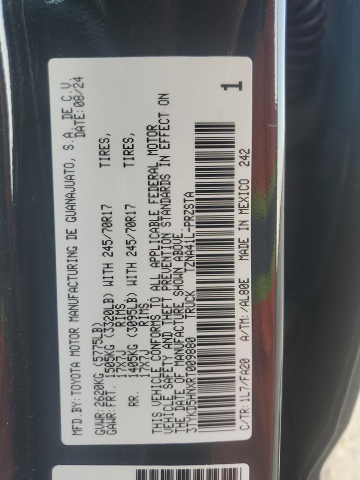 2024 TOYOTA TACOMA DOUBLE CAB VIN:3TYKD5HNXRT009880