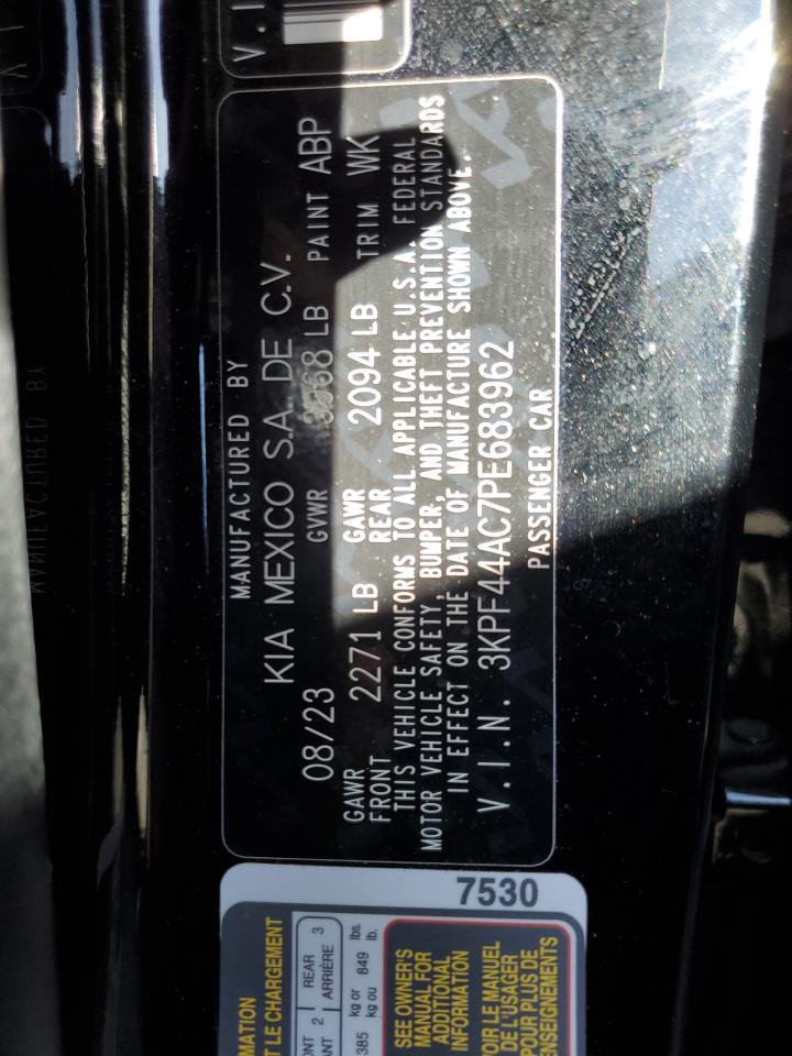2023 KIA FORTE GT VIN:3KPF44AC7PE683962