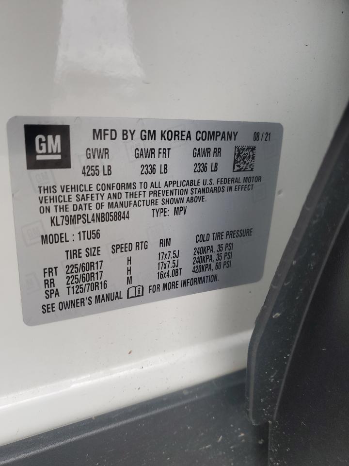 2022 CHEVROLET TRAILBLAZER LT VIN:KL79MPSL4NB058844