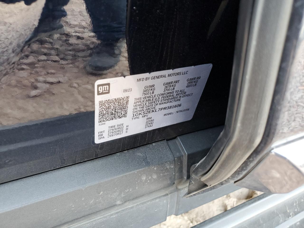 2023 GMC YUKON DENALI ULTIMATE VIN:1GKS2EKL7PR381606