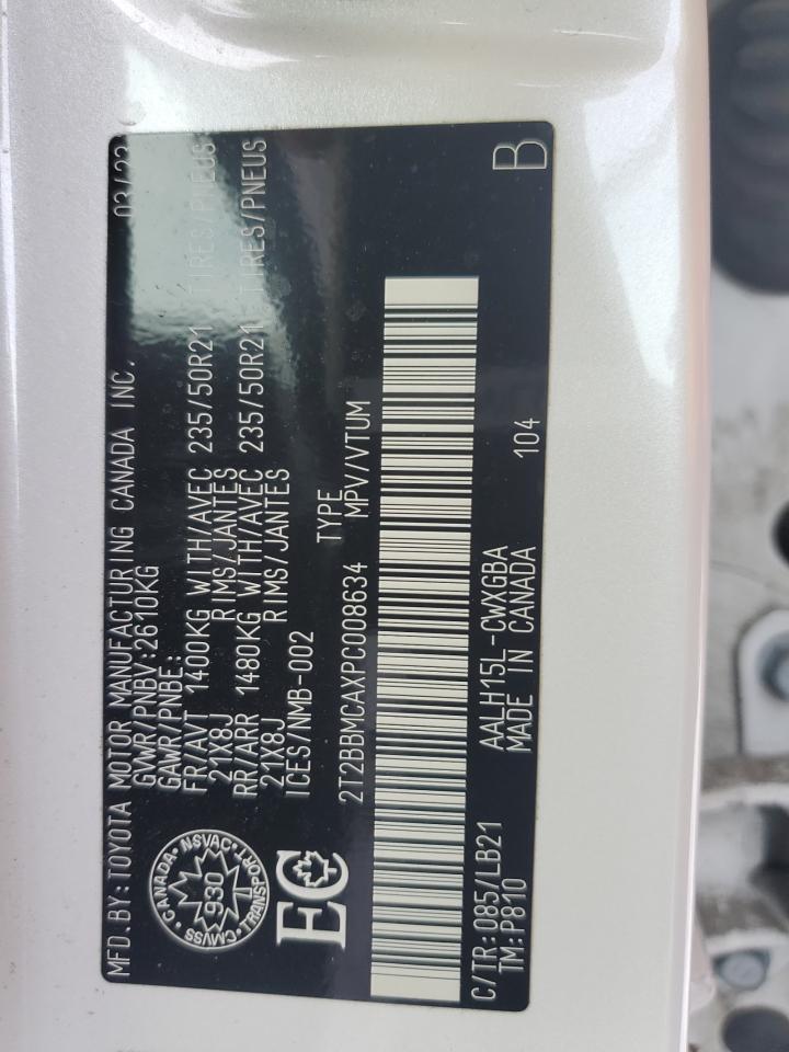 2023 LEXUS RX 350H BASE VIN:2T2BBMCAXPC008634