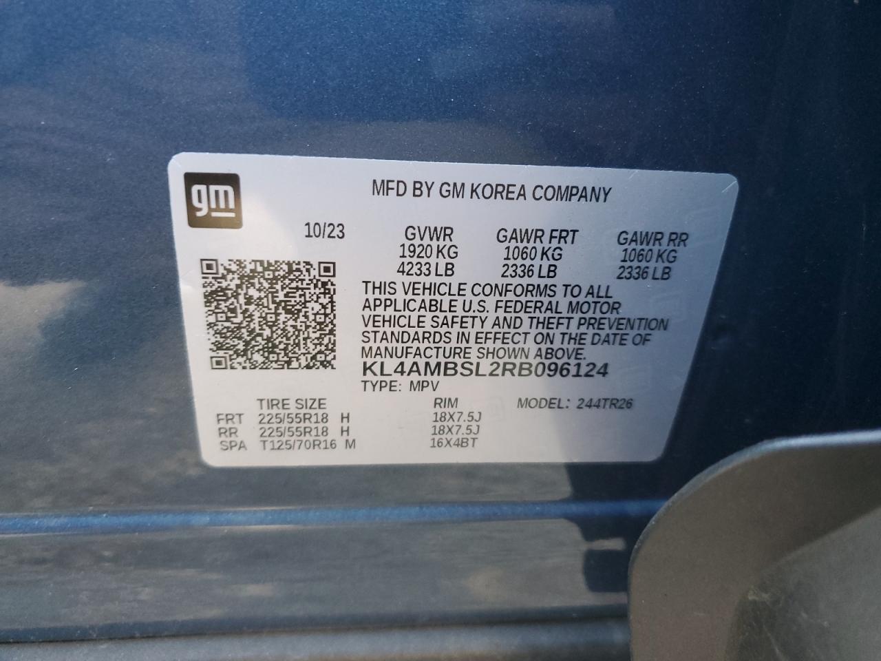 2024 BUICK ENCORE GX PREFERRED VIN:KL4AMBSL2RB096124