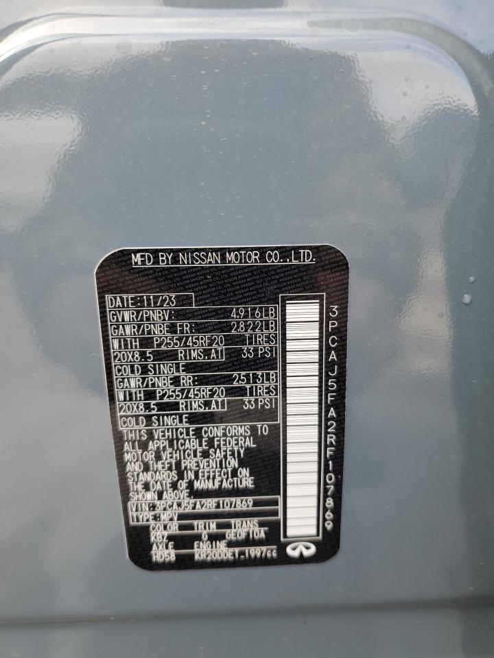 2024 INFINITI QX50 SPORT VIN:3PCAJ5FA2RF107869