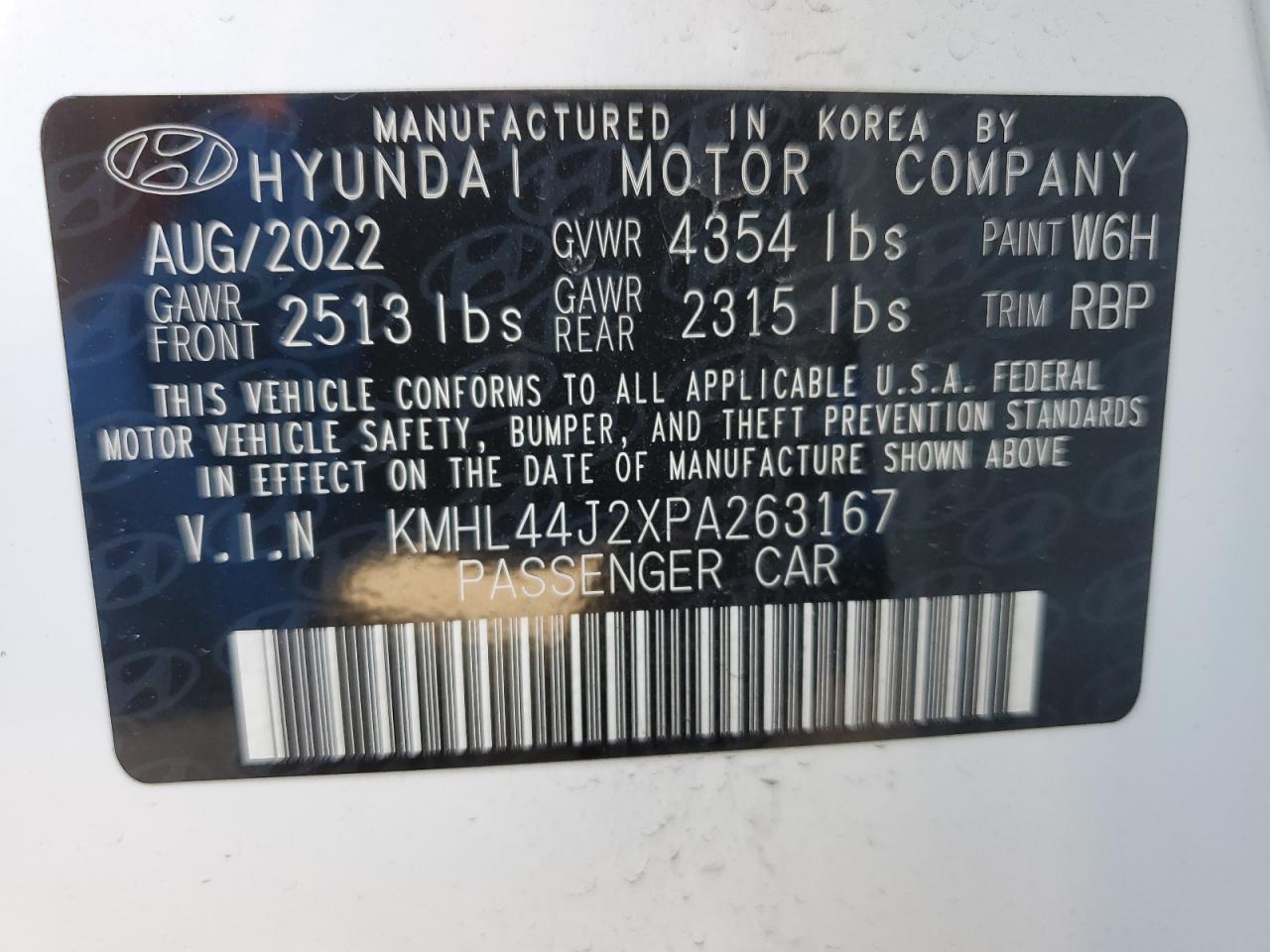 2023 HYUNDAI SONATA SEL PLUS VIN:KMHL44J2XPA263167