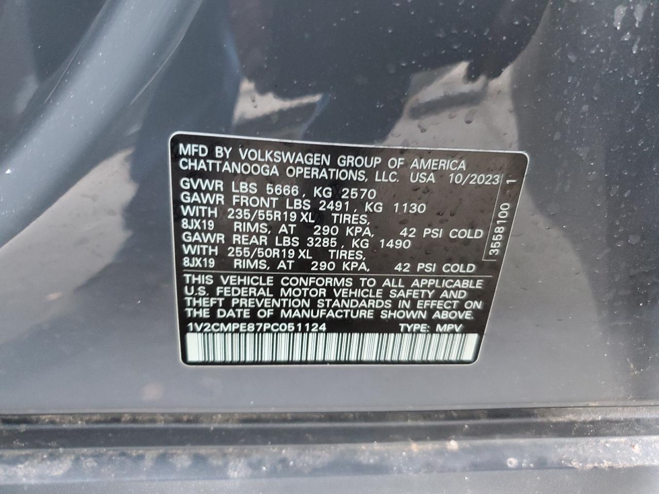 2023 VOLKSWAGEN ID.4 PRO VIN:1V2CMPE87PC051124