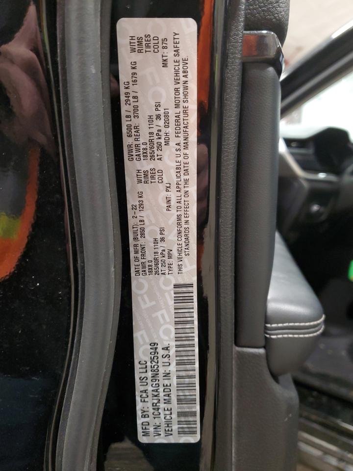 2022 JEEP GRAND CHEROKEE L LAREDO VIN:1C4RJKAG9N8525949