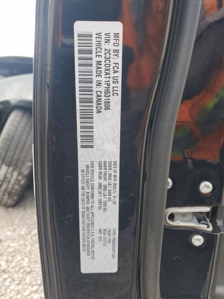 2023 DODGE CHARGER POLICE VIN:2C3CDXAT1PH631806