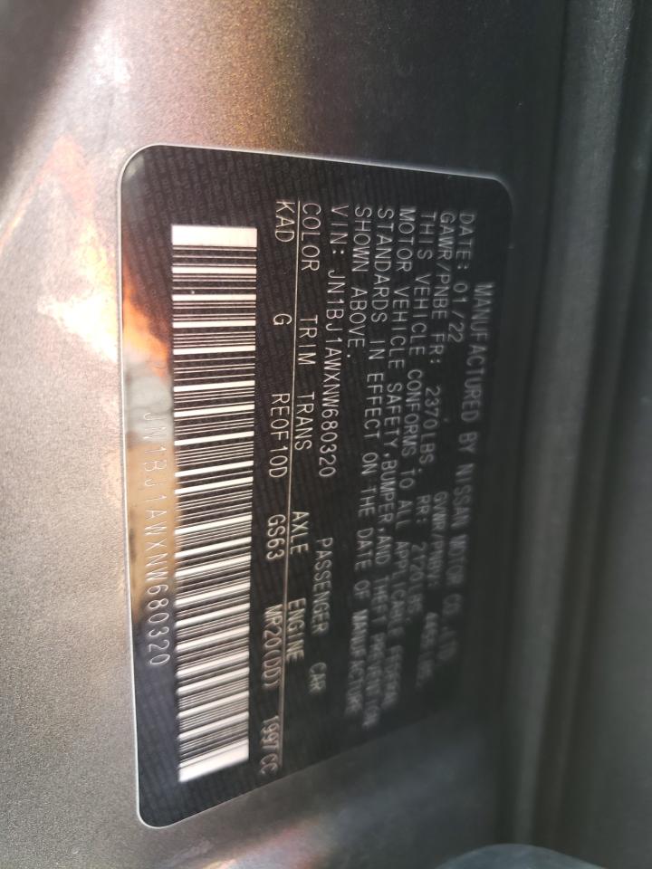 2022 NISSAN ROGUE SPORT S VIN:JN1BJ1AWXNW680320