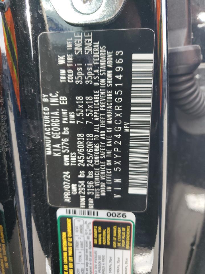 2024 KIA TELLURIDE LX VIN:5XYP24GCXRG514963