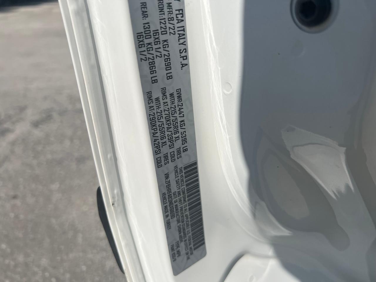 2022 RAM PROMASTER CITY TRADESMAN VIN:ZFBHRFAB3N6X61690