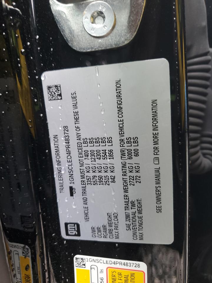 2023 CHEVROLET TAHOE C1500 VIN:1GNSCLED4PR483728