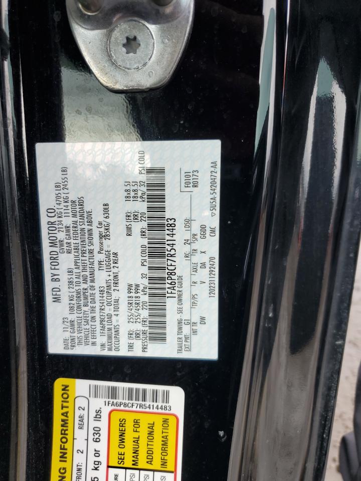 2024 FORD MUSTANG GT VIN:1FA6P8CF7R5414483