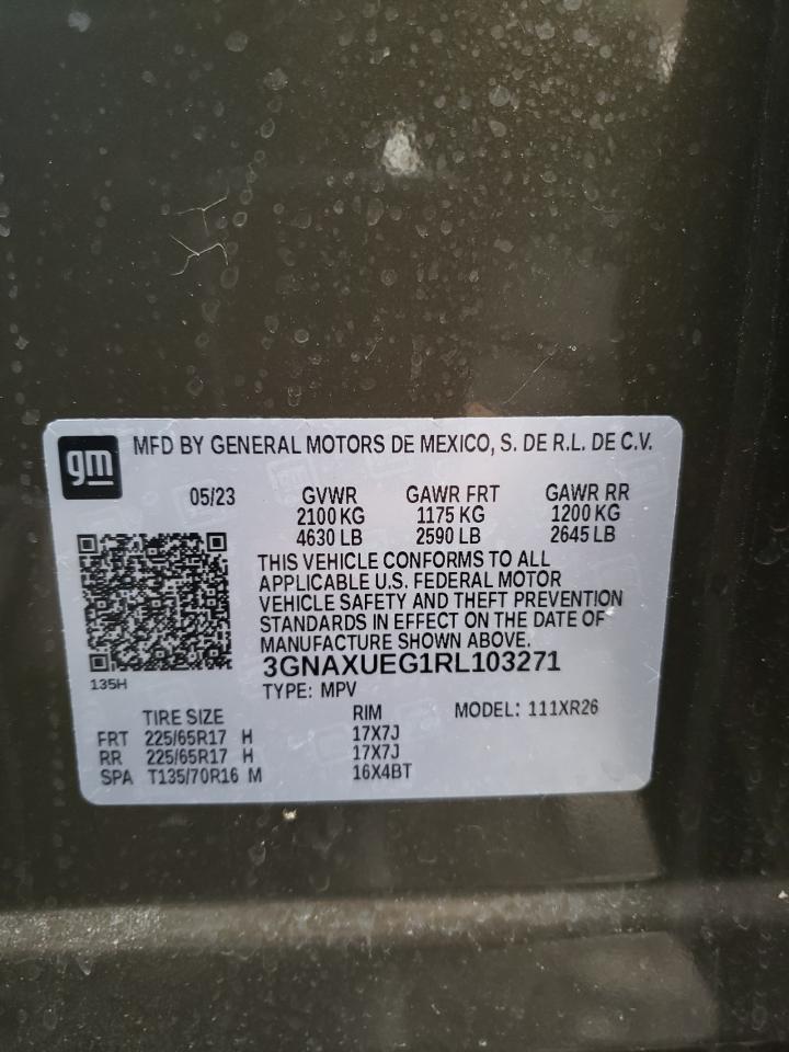 2024 CHEVROLET EQUINOX LT VIN:3GNAXUEG1RL103271