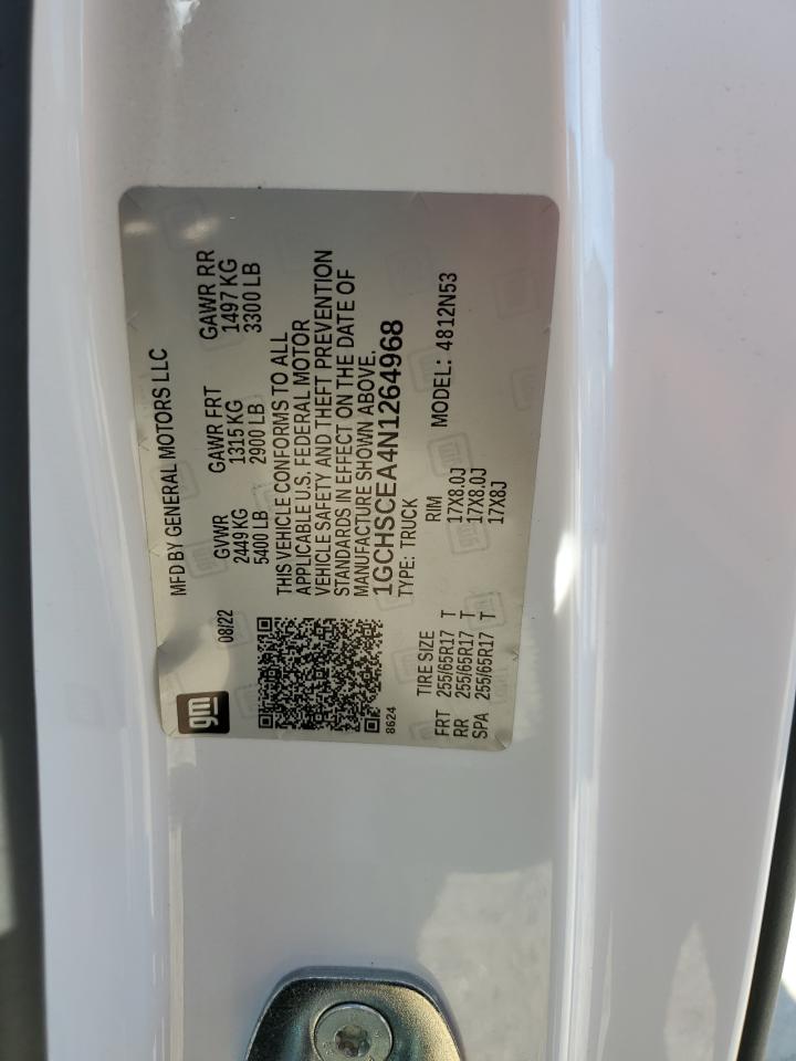 2022 CHEVROLET COLORADO LT VIN:1GCHSCEA4N1264968