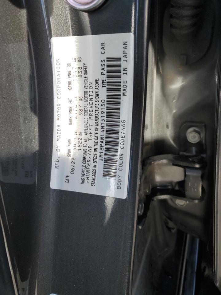 2022 MAZDA 3 PREMIUM VIN:JM1BPAML4N1519150