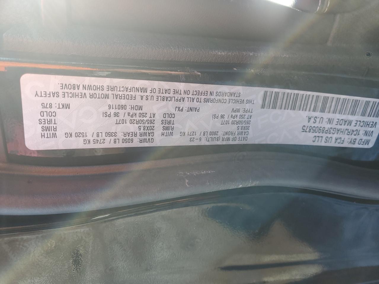 2023 JEEP GRAND CHEROKEE LAREDO VIN:1C4RJHAG3P8905875