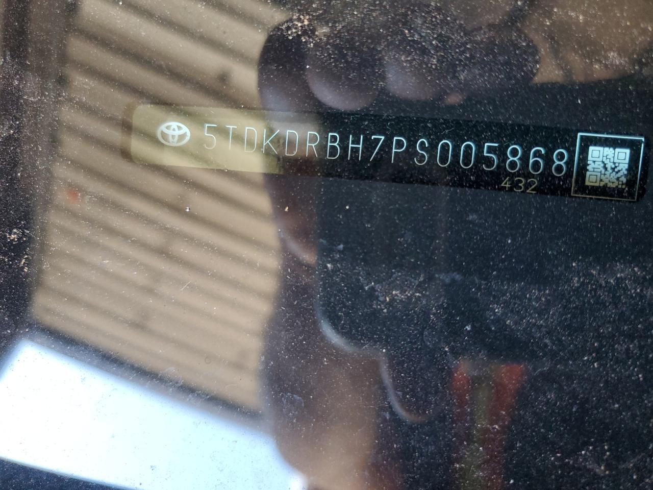 2023 TOYOTA HIGHLANDER L VIN:5TDKDRBH7PS005868